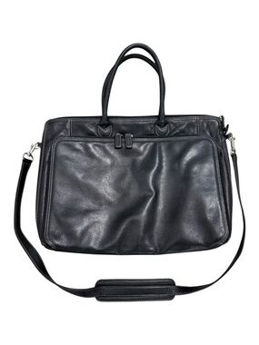 Levenger Black Leather Laptop Bag
